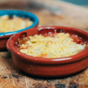 recept voor vegan rabarber crumble