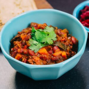 Recept om zelf een vegan chili sin carne te maken