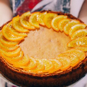recept voor vegan cheesecake met sinaasappel